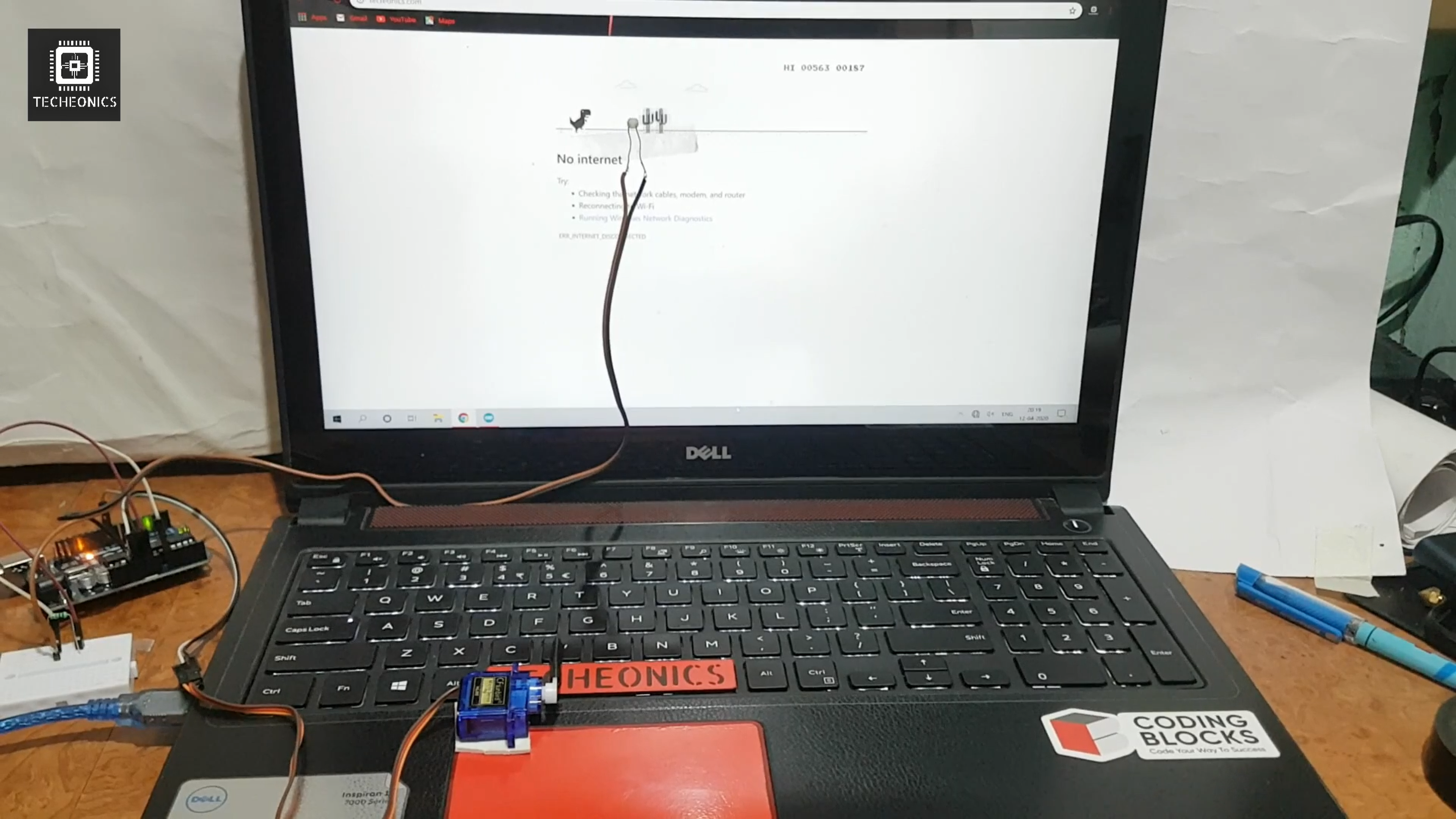 How to win Chrome Dinosaur game with Arduino - Arduino Circuit